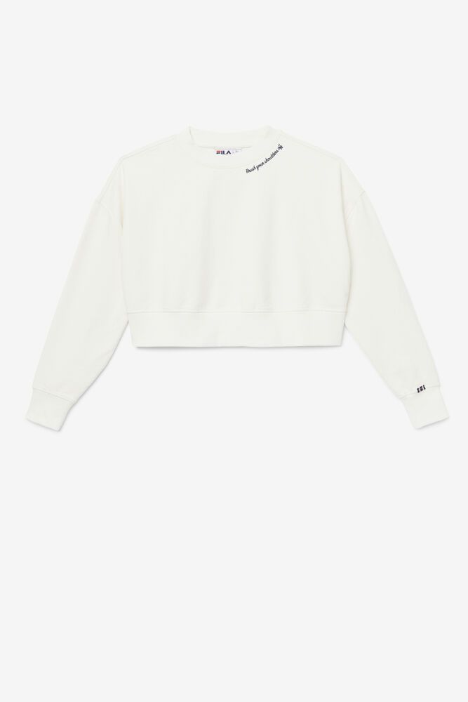 Fila Sweatshirt Dame Hvide Vitalia Cropped Crew KTU-673015